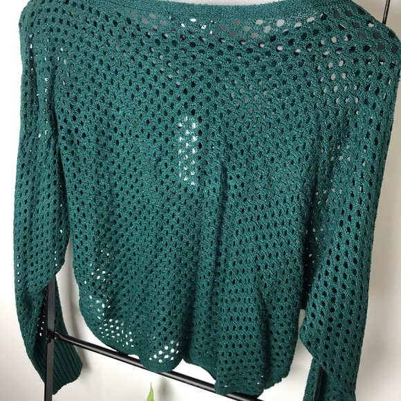 Open Knit Sweater Emerald Green Women’s S NWT Express - Picture 8 of 8